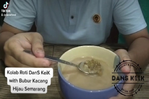 Kolaborasi Burjo Warmindo Favorit Mahasiswa di Semarang : Bubur Kacang Hijau Sedap Disantap dan Bikin Tubuh Hangat with Roti DanS KeiK